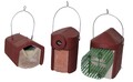 Nisthöhlen-Set für Gartenvögel - 3 räubersichere Vogelhäuser in Rot 2HW, 3SV, 2G