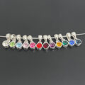 925 Sterlingsilber Geburtsstein Halskette oder Anhänger Geschenk verpackt Geschenk