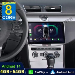 Apple Carplay 4+64GB Android 14 Autoradio 8-Core GPS Navi für VW Passat B6 B7 CC