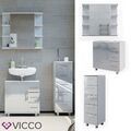 Badmöbelset Ilias Weiß Hochglanz modern Badezimmer Schrank Badschrank Vicco