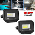2x 30W LED Fluter Flutlicht Strahler Scheinwerfer Außen Baustrahler Kaltweiß DHL