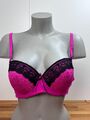 *MissLovely* Damen BH Gr. 100D in Pink, Schwarz, Spitze, Push-Up, Bügel