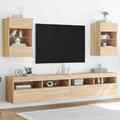 TV Wandschrank mit LED-Leuchten Schrank Fernsehschrank Hängeschrank Weiß vidaXL
