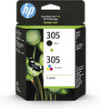 HP 305 (6ZD17AE) Original Printer Cartridge, 1 x Black, 1 x Color for HP DeskJe
