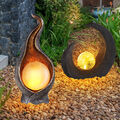 Solarleuchte Außenleuchte Solarmond Solarflamme LED Kugel Deko-Leuchte Garten 2x
