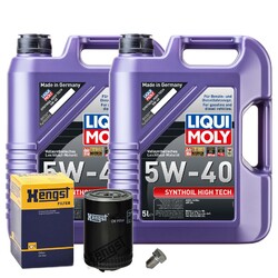 Motoröl 5W40 LIQUI MOLY Synthoil High Tech 10L+HENGST Ölfilter+Ölablassschraube