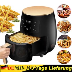 Heißluftfritteuse XXL Air fryer Backofen Fritteusen Heißluft Friteuse Grill 6L
