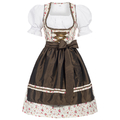 3 tlg. Damen Dirndl Kleid Trachtenkleid Blümchen Karneval Kostüm Gaudi-Leathers