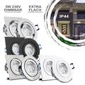 LED Bad Einbaustrahler Set IP44 230V 5W dimmbar extra flach Feuchtraum MAR44