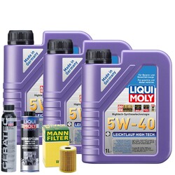 Motoröl 5W40 LIQUI MOLY High Tech 3L +MANN Ölfilter +Spülung +Cera Tec