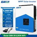 Solar Wechselrichter 6200W Hybrid 48V - 230VAC Off-Grid Inverter MPPT 120A Wifi
