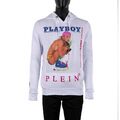 PHILIPP PLEIN x PLAYBOY Skategirl Print Hoodie Pullover mit Logo Stickerei Weiß