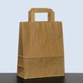250 Papiertragetaschen Papiertüten braun 22+10x28 cm Flachhenkel Bio Öko Shopper