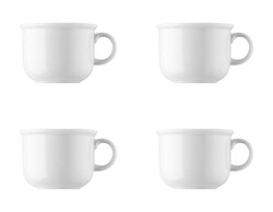 Thomas Trend Weiß Geschirr Kaffee-Obertasse 4 Stück - Kaffeetasse Porzellan