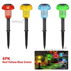 4 Stück LED Solarleuchten für außen Solar Pilzlampe Solarlampe Gartenleuchten DE