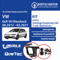 Für VW Golf VII Fliessheck Typ 5G1 08.2012-03.2021 AHK starr +7pol spez E-Satz