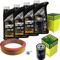 MANN-FILTER Inspektionspaket MANNOL 4L Longlife 5W-30 für Audi 80 1.8 S 1.6