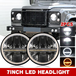 Paar 7Zoll LED Scheinwerfer 6500k DRL für Land-Rover Defender 90 110 12V-24V