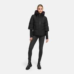 Navahoo Damen Steppjacke Winterjacke mit extralangen Rippbündchen & Kapuze N081