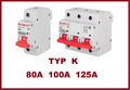 LS-Schalter Leitungsschutzschalter Sicherungsautomat Typ K  1P 3P 80A 100A 125A