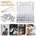 1080 Stück Linsenkopfschrauben Muttern Sortiment Edelstahl Innensechsk M3 M4 M5