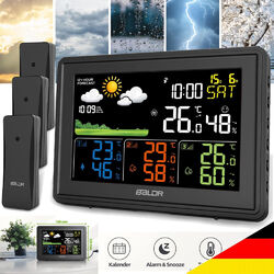Funk Thermometer Wetterstation Mit Farbdisplay Digitale Wecker Innen-Außensensor