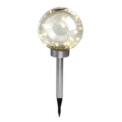 4er Set LED Solarleuchte Kugel Rundleuchte 20cm Vintage Warmweiß Garten Sommer