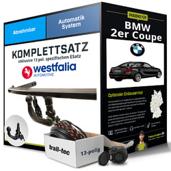Für BMW 2er Coupe Typ F22 Anhängerkupplung abnehmbar +eSatz 13pol 2012-2021 NEUExklusiv für unsere Kunden: Montage ab 449,- Euro