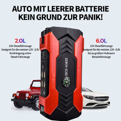 28000mah Auto KFZ Starthilfe 800A 12V Jump Starter Ladegerät Booster Powerbank