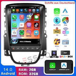 DAB+ 2+32GB Android14 Autoradio Carplay GPS NAVI Für Opel Astra J 2009-2014 KAM+