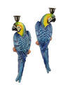 Set Wandkerzenhalter Kerzenständer Papagei Ara Vogel Figur 39cm Wanddekoration