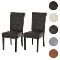 2er-Set Esszimmerstuhl Chesterfield II, Stuhl Lehnstuhl mit Nieten, Kunstleder