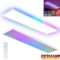 LED Panel 100x25 Deckenleuchte: Dimmbar RGB Farbwechsel flach mit Fernbedienung