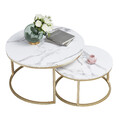 Couchtisch Runder 2er Set Wohnzimmertisch Sofatisch Nesting Kaffeetisch Ø80&60cm