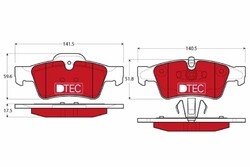 TRW Bremsbeläge Bremsbelagsatz Bremsklötze DTEC COTEC Hinten GDB1643DTE