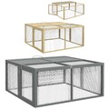 PawHut Kaninchenstall aus Holz, Klappbar Kleintierstall mit Freilaufgehege