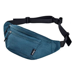 Wasserdichte Bum Bag/Fanny Pack/Laufgürtel in blau, 3 Reißverschlusstaschen von Arikky