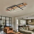 Deckenleuchte Deckenlampe Wohnzimmerlampe Holzoptik 3 Stufen Memory LED L 95 cm