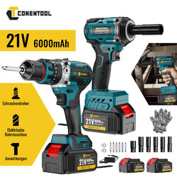 CONENTOOL 21V Akku-Schlagschrauber +Akkuschrauber 3 in 1 2*Batterie 6.0Ah Koffer