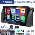 DAB+ 128G Android14 Autoradio Navi KAM Carplay Für BMW 5er E39 M5 X5 E53 7er E38