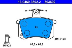 ATE Bremsbelagsatz, Scheibenbremse 13.0460-3602.2 für AUDI