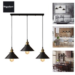 3-flammige Pendelleuchte Industrielle Hängelampe Style Edison Retro Pendellam...