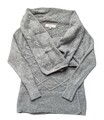 Kew Alpaka Mischung Strickjacke grau Wickel offen Zopfmuster Damen Medium