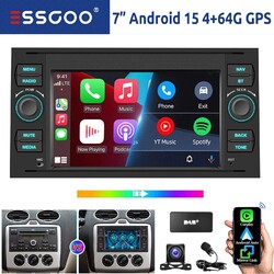 DAB+ Apple Carplay 4+64G Für Ford Focus MK2 Transit MK7 Android 15 Autoradio KAM