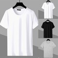 Freizeit T-Shirts Kurzarm Oberteile Rundhalsausschnitt Slim Fit Solide