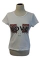 Liu Jo Damen Weißes Tshirt Love Glitzer Gr. S 36 Super Zustand 