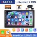 DAB+ 2 DIN Autoradio Android 14 2+32G Carplay 7 Zoll GPS NAVI RDS BT WIFI Kamera