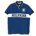 Tommy Hilfiger Polohemd T-Shirt Maßgefertigt Passform Blau Herren Größe M