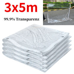 100% Transparente Plane mit Ösen Wasserdicht Abdeckplane Fensterplane Reißfest