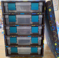 Aufbewahrungsbox mit 5 einzelnen Kisten mit Trennelementen in stabilem Kasten